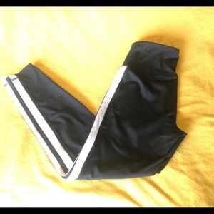 Black and white side stripe legging